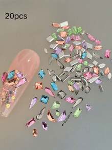 20Pcs/50Pcs K9 Nail Accessories Sparkle Mini Flat Crystal Rhinestone Light Luxury High Quality Inverted Edge Imitation Huazi Cut Nail Art Mixed Accessory, Used For Handnail Decoration Rhinestone, You'Re A Fan Of Small Rhinestones Nail Supplies Nails Nail Charms Nail Gems