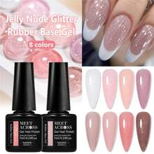 6pcs Shimmer Rubber Base Gel Nail Polish Set, 2 In 1 Sparkle Glitter Nude Pink Rubber Base Gel Polish , Nail Camouflage Color Coat Semi Permanent UV Construction Gel Varnish Soak Off UV LED Manicure Kit Nail Supplies Nail Art Design For Home Salon Gift For Women Nails - 彩色 - 查看 9