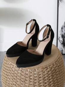 New Spring/Summer Dopamine High Heels Women, 10cm Chunky Heel Waterproof Platform Closed Toe Sandals, Sexy Strap Buckle Party/Pageant Dress Shoes