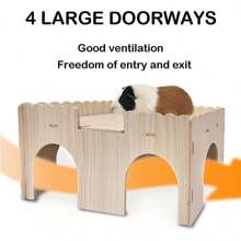 Large Guinea Pig House With Ramp 4 Entrances, Guinea Pig Toy, Guinea Pig Accessories, Rabbit House, 38 X 25 X 18 Cm
