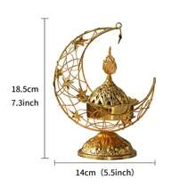 Metal Cutout Asymmetric Linear Moon Candle Holder With Base With Lid Aroma Burner Festive Home Decoration Ornament
