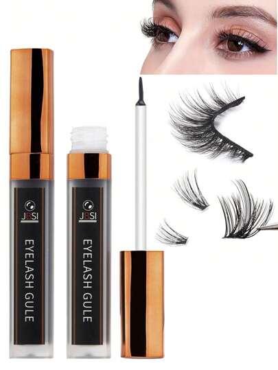 1pc Newly Upgraded Professional False Eyelash Glue , Super Strong Hold And Lasting 72 Hours, Eyelash Extension Glue Does Not Contain Latex, Waterproof, Quick-Drying, Mild And Non-Irritating, Eyelash Extension Adhesive Suitable For Personal Strip Eyelash Cluster Eyelash Extension Adhesive Suitable For Beginners With Sensitive Eyes DIY False Eyelashes Eye Cosmetics (Black)