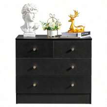 Modern Simple 4-Drawer Dresser Black - default - View 4