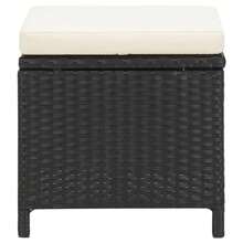 VidaXL 4-Piece Garden Chair And Stool Set Poly Rattan Black - Black - View 8