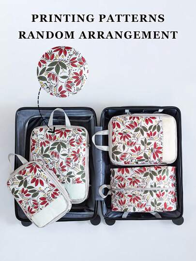 Set de 4 cubos de embalaje de viaje, organizador de compresión digital y de cosméticos, bolsa de almacenamiento de ropa y zapatos