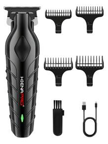 HINEA 3-Piece Hair Clipper Set, High-Power Hair Clipper, T-Shaped Blade Carving Scissors, Compound Shaver With Replacement Blade And Mesh, Men's Cordless Hair Clipper And Trimming Tools, Personal Care Gift Box Set