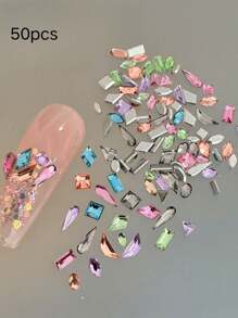 20Pcs/50Pcs K9 Nail Accessories Sparkle Mini Flat Crystal Rhinestone Light Luxury High Quality Inverted Edge Imitation Huazi Cut Nail Art Mixed Accessory, Used For Handnail Decoration Rhinestone, You'Re A Fan Of Small Rhinestones Nail Supplies Nails Nail Charms Nail Gems