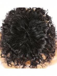 水波发饰，带刘海，巴西雷米真人发夹式假发，适合稀疏头发，全机制钩针度假风格，适合所有人，自然黑色 - Natural Black - 查看 6