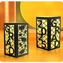 1pc 2025 Graduation Season Decor, Hollow Flower Vase, Pen Holder - Black - View 7