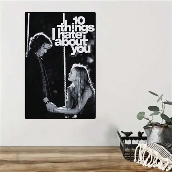 1PC 10 Things I Hate About You Movie Poster Canvas Art Print, Romantic Film Wall Decor For Home And Office, Decor For Home Gifts, Living Room, Bathroom, Bedroom,Kitchen (No Frame)