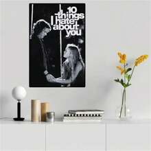 1PC 10 Things I Hate About You Movie Poster Canvas Art Print, Romantic Film Wall Decor For Home And Office, Decor For Home Gifts, Living Room, Bathroom, Bedroom,Kitchen (No Frame) - Multicolor - View 5