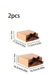 2pcs Square Gift Boxes, Flip Cover Gift Packaging Boxes, Wedding Favors, Birthday Holiday Gift Boxes Valentine's Day