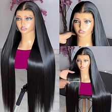 Straight Lace Front Wigs Human Hair 13x4 HD Transparent Lace Front Human Hair Wigs Brazilian Virgin Hair Lace Frontal Wig 200% Density Pre Plucked With Baby Hair Hairline