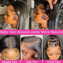 Straight Lace Front Wigs Human Hair 13x4 HD Transparent Lace Front Human Hair Wigs Brazilian Virgin Hair Lace Frontal Wig 200% Density Pre Plucked With Baby Hair Hairline