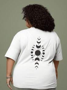 NERVER MIND Plus Size T-Shirt Women's Fashion 100% Cotton Streetwear NEW! - 白色 - 查看 3