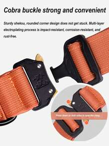 1 件可调节宠物狗训练项圈，配有宽尼龙织带，适合中型和大型犬，厚高密度织带和眼镜蛇扣，增加近距离控制手柄。 - 彩色 - 查看 6