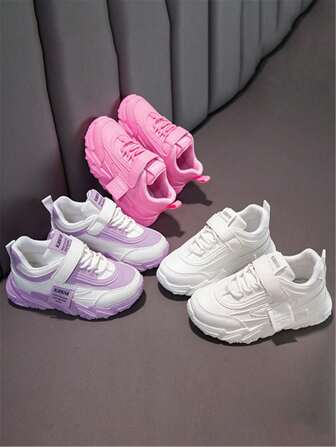 Girls White Sneakers, Student Breathable Sports Shoes, Soft Spring Ins Chunky Chunky Sneakers, Suitable For Campus & Running