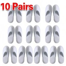 10/20/30 Pairs Spa Hotel Guest Slippers Toe Towelling Disposable Terry Style New - White - View 9