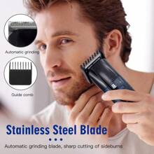 SOLIMPIA 三合一电动剃须刀、理发器和鼻毛修剪器套装，男士专用，新品上市，往复式剃须刀 - 藍色 - 查看 10