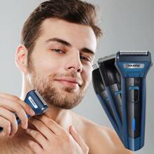 SOLIMPIA 三合一电动剃须刀、理发器和鼻毛修剪器套装，男士专用，新品上市，往复式剃须刀 - 藍色 - 查看 12