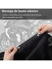 Funda Para Motocicleta Impermeable Prueba De Polvo Y Lluvia - Negro - Ver 9