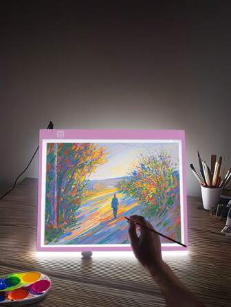 1pc Purple Acrylic Drawing Pad, Diamond Painting Tracing Light Box, Handicraft Painting Board, Artist Sketch Lamp, Tracing Design Light Table, Suitable For Craft Learning, Diamond Painting, Drawing DIY