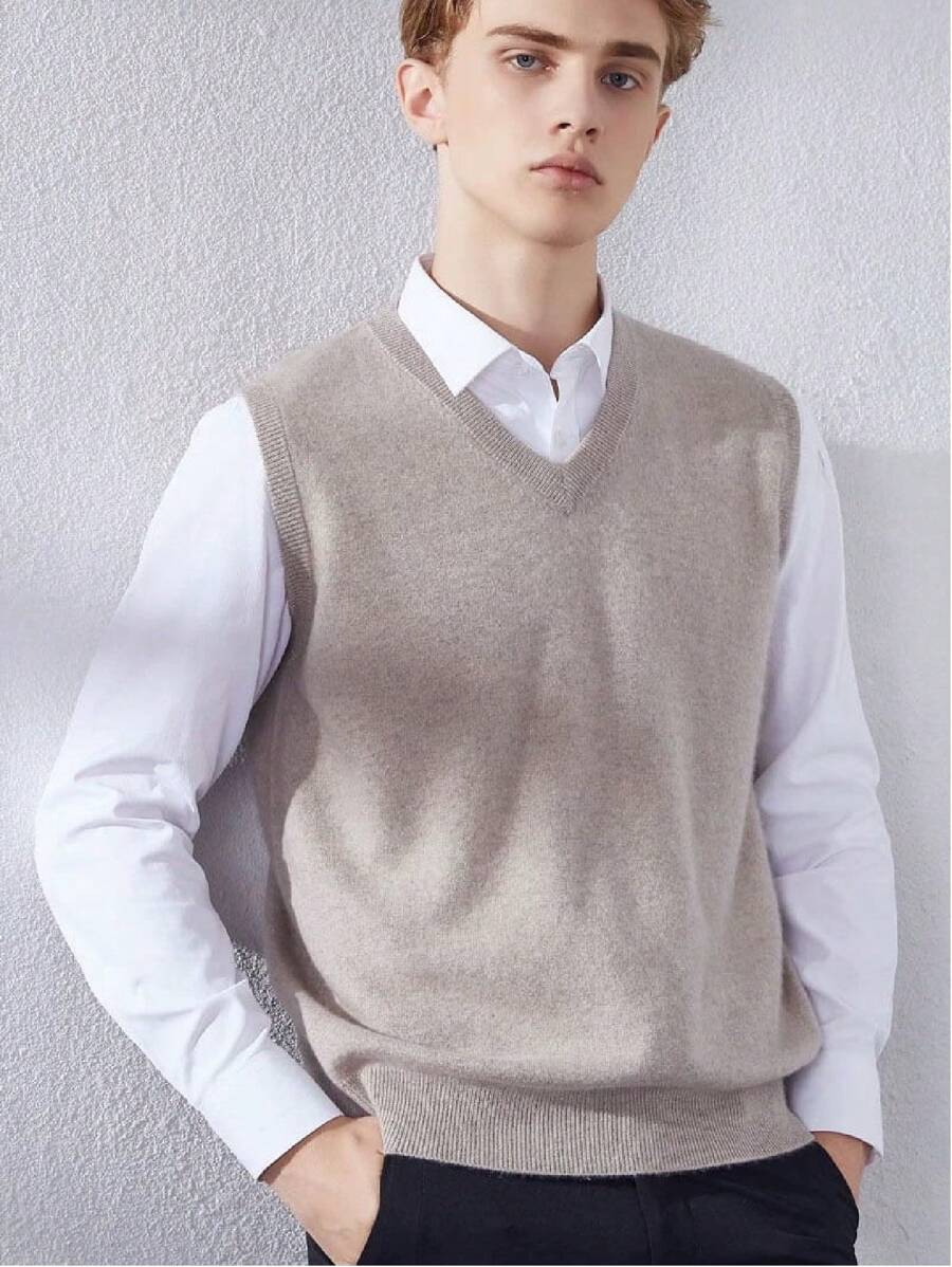 Men Knit Tops - 米色 - 查看 1