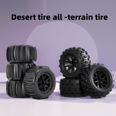 عجلات وإطارات سيارة RC بعجلة سداسية بقطر 12 مم للتحكم عن بعد ، مناسبة لسيارات التحكم عن بعد بقياس 1/12 ، 1/14 ، 1/16 ، 1/18، إطارات سيارة RC وصحراوية.