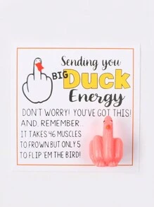 1pc Mini Middle Finger Duck Card Gift Christmas Halloween Decoration Handmade Gift Bag For Loved Ones And Friends