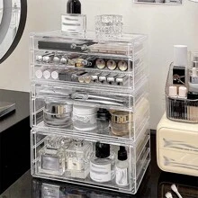 Lipstick Storage Box Acrylic Drawer Type Multi-Layer Eyeshadow Palette Lip Gloss Organizer Cosmetic Desk Organizer,For Holiday Beach, Bathroom Collection, Bedroom Collection, Large Capacity