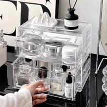 Lipstick Storage Box Acrylic Drawer Type Multi-Layer Eyeshadow Palette Lip Gloss Organizer Cosmetic Desk Organizer,For Holiday Beach, Bathroom Collection, Bedroom Collection, Large Capacity