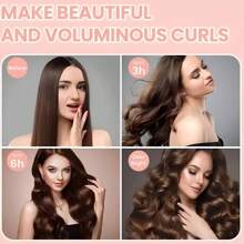 3pcs Hook Rubber Curling Tool, Heat-Free Curling Iron, Big Wave Curling Tool, Sleep Curling Tool - Multicolor - View 6