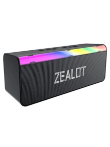 ZEALOT S72 20W 无线音箱，户外便携式双低音炮，立体声配对，支持 SD/USB/AUX/蓝牙，高品质大容量家用便携式音箱 - 黑色 - 查看 13