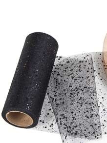 1 件闪光亮片薄纱卷 15 厘米 * 10 码薄纱卷轴芭蕾舞裙欧根纱激光 DIY 装饰网带适用于婚礼装饰生日派对用品、花环、楼梯装饰网带