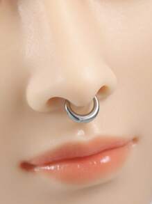 1pc 316l Stainless Steel Smooth Surface Chunky Nose Ring Hoops Cartilage Earring Ear Cuff Water Drop Hinge Clicker Septum Ring For Men And Women, 16g Septum Rings Septum Piercing Jewelry 8 Mm 10 Mm, Chunky Hypoallergenic Gold Hoop Earrings, Nose Piercing, Nose Rings For Women, Septum Rings Jewelry, Nose Studs, Nose Piercin, Nose Peircing, Piercing Piercing - Multicolor - View 4