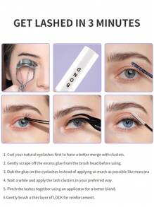 1pc Eyelash Adhesive And Sealer, Single Eyelash Extension Glue And Sealer 2 In 1 Super Hold Waterproof Gentle And No Irritation Lasts 72 Hours Suitable For Beginners With Sensitive Eyes Suitable For Home Personal Eyelashes DIY False Eyelashes Cluster Extension Adhesive Kit False Eyelashes Applicator Tools (Clear Bonding And Clear Sealing) - Clear - View 6