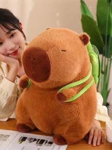 Cuddly Capybara Duo Set - Adorable 25cm Plush Animals With Turtle Backpack And Strawberry Hat, Perfect Playful Companions For Home Decor And Collectibles Enthusiasts - Combination Packages - View 5