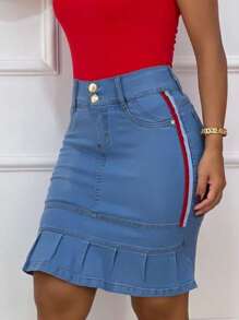 SAIA JEANS evangélica barra babado