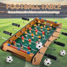 Foosball Game Table 2-In-1 Two-Player Competition With Football Ice Hockey Wooden Board Game Toys - Multicolor - View 1