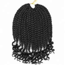 10 Inch Synthetic Box Braids Curly Ends Crochet Hair Short Box Braids Hair Extensions For Women Daily Use 15 Strands/Pack