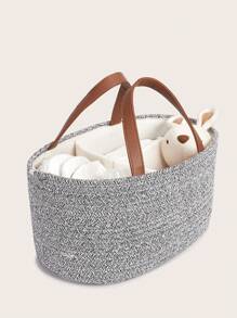 媽咪皮革編織手提包