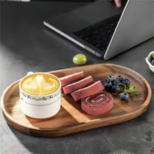 1pc Wooden Serving Tray, Snack, Fruit, Coffee, Cookie, Cheese, Steak, Pizza Platter, Made Of Rosewood - Multicolor - View 9
