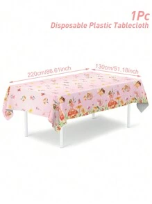 1 Stück Tischdecke mit Blumen-Feenmuster, 220*130cm, einweg, Blumenthema Partyzubehör, Geburtstagsdekoration, Blumen-Feenparty Dekoration, Geschlechteroffenbarungsparty Dekoration