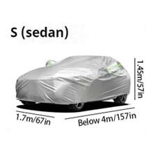 Thicker 190T Silver Coated Waterproof And Dustproof Car Cover With Reflective Strip, Full Car Protection Against Sun And Rain