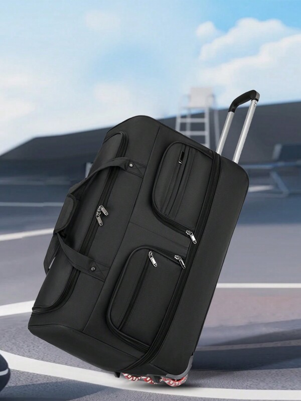 Lightweight Travel Trolley Bag, Large Capacity Expandable Soft Nylon Carry-On Luggage, Essential For Christmas, New Year Holidays Bag For School School Accessories School Stuff