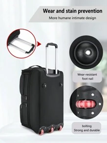 Lightweight Travel Trolley Bag, Large Capacity Expandable Soft Nylon Carry-On Luggage, Essential For Christmas, New Year Holidays Bag For School School Accessories School Stuff