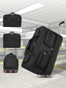 Lightweight Travel Trolley Bag, Large Capacity Expandable Soft Nylon Carry-On Luggage, Essential For Christmas, New Year Holidays Bag For School School Accessories School Stuff
