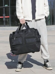 Lightweight Travel Trolley Bag, Large Capacity Expandable Soft Nylon Carry-On Luggage, Essential For Christmas, New Year Holidays Bag For School School Accessories School Stuff