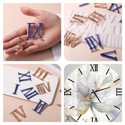 DIY Roman/Arabic Numerals Clock Dial Silicone Mold For Crystal Resin Casting