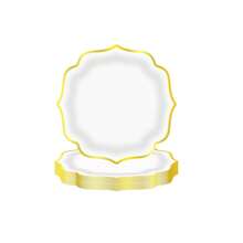 10/20/40pcs,White Scalloped Paper Plates,Cups And Napkins With Gold Border 9 Inch Disposable Plates ,7 Inch Disposable Plates And Napkins.Decorative Scalloped Plates Cake Paper Dessert Plates For Birthday Wedding Shower Party Supplies(White) - Multicolor - View 9